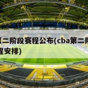 cba第二阶段赛程公布(cba第二阶段比赛日程安排)