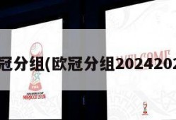 欧冠分组(欧冠分组20242025)