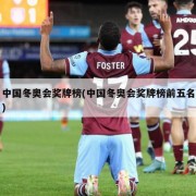 中国冬奥会奖牌榜(中国冬奥会奖牌榜前五名)