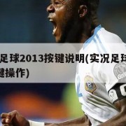 实况足球2013按键说明(实况足球2013按键操作)