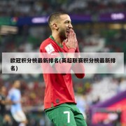 欧冠积分榜最新排名(英超联赛积分榜最新排名)
