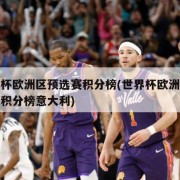 世界杯欧洲区预选赛积分榜(世界杯欧洲区预选赛积分榜意大利)