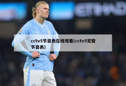cctv5节目表在线观看(cctv5完整节目表)