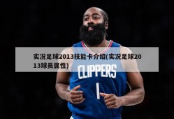 实况足球2013技能卡介绍(实况足球2013球员属性)