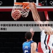 中国对菲律宾足球(中国对菲律宾足球赛赛程表格)