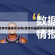 世界杯最新积分榜(世界杯最新积分榜排名)