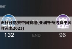亚洲杯预选赛中国赛程(亚洲杯预选赛中国赛程时间表2023)